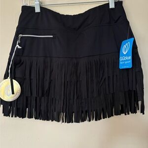 Chic Black Fringe tennis  Skirt